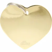 Hundetegn My family Basic Hjerte Guld Stor