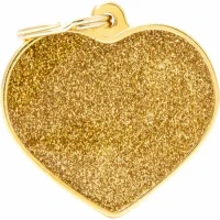 Hundetegn My family Shine Hjerte Guld stor