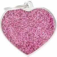 Hundetegn My family Shine Hjerte Pink Stor