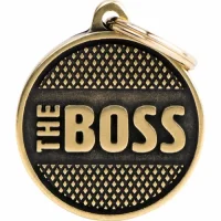 Hundetegn My Family The Boss cirkel lille guld