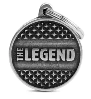 Hundetegn My Family The Legend cirkel lille sølv