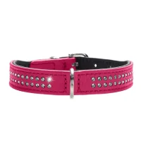 Hunter Diamond Petit Pink 24 læderhalsbånd - 17-21 cm