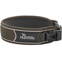 Hunter Divo Hundehalsbånd L 45-55 Brun/Grå - justerbart hundehalsbånd (45-55 cm, B 4,5 cm)