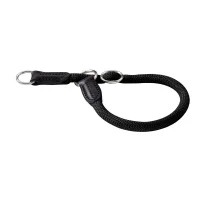 Hunter Dressurhalsbånd med stopring 55/10 Sort - klassisk hundehalsbånd i læder