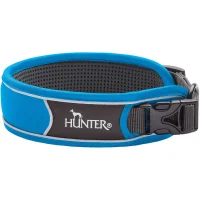 Hunter Halsbånd Divo L Lyseblå/Grå - justerbart hundehalsbånd (45-55 cm, B 4,5 cm)