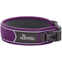Hunter Halsbånd Divo XL Violet/Grå - justerbart hundehalsbånd (55-65 cm, B 5,5 cm)