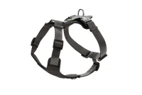 Hunter Mixed Aalborg læder hundesele XS-S sort/grå hals 40-50 cm - komfort og stabil pasform