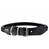 Hunter rundsyet elghalsbånd 50 sort - justering 41-46 cm skånsom komfort til store hunde