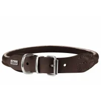 Hunter rundsyet elghalsbånd brun 45 halsbånd justering 38-42 cm - skånsom komfort til store hunde