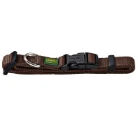 Hunter Vario Basic Halsbånd Brun M 30-45 cm - Ekstra bredt og komfortabelt nylonhalsbånd