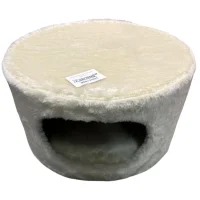 Kattens no 1 Rund hule med plys i beige Ø 50 cm med stor indgang