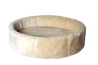 Kattens no 1 Rund hylde med kant med plys 2 sider Ø 50 cm Cream