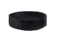 Kattens no 1 Rund hylde med kant med plys 2 sider Ø 50 cm Sort