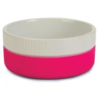 Keramisk Katte Skål med pink Silikonebånd