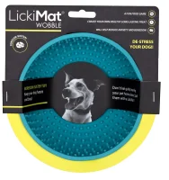 LickiMat Wobble Turkis Ø 18 x 8 cm - slowfeeder skål til hunde