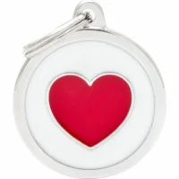 My Family Hundetegn Charm Cirkel Med Hjerte Hvid