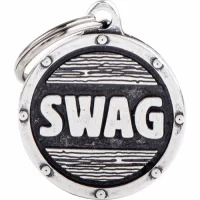 My Family hundetegn cirkel lille Swag sølv