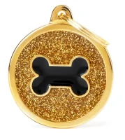 My Family Hundetegn Shine Cirkel med ben Stor Guld