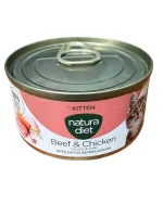 Natura diet kattevådmad Kitten Beef og Chicken 85 g
