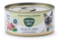 Natura Diet Vådfoder Cat Adult Hypoallergenic Quial and Vegs 85 g