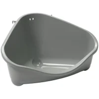Pets Corner Tray M Grå - hjørnetoilet til gnavere og kaniner