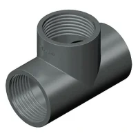 Pvc gevind tee 90 grader med 3 stk. 1/2 tomme gevind