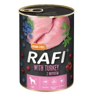 Rafi Vådhundefoder Kalkunkød med blåbær og tranebær 400 g