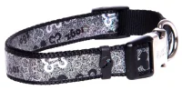Rogz Halsbånd 16 mm 28-46 cm Sort hundeben - justerbart hundehalsbånd