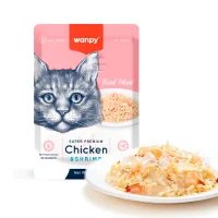 Wanpy Cat Vådmad - Kylling og Rejer 85 g