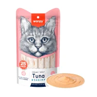 Wanpy Kat Cremet Slikbar Godbidt med Tun og Rejer 350g (25x14g)
