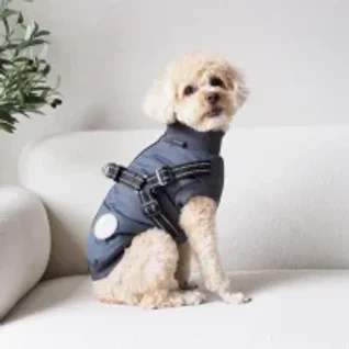 Hundejakke-Thor-til-hvalpe---varm-vinterjakke-med-integreret-sele